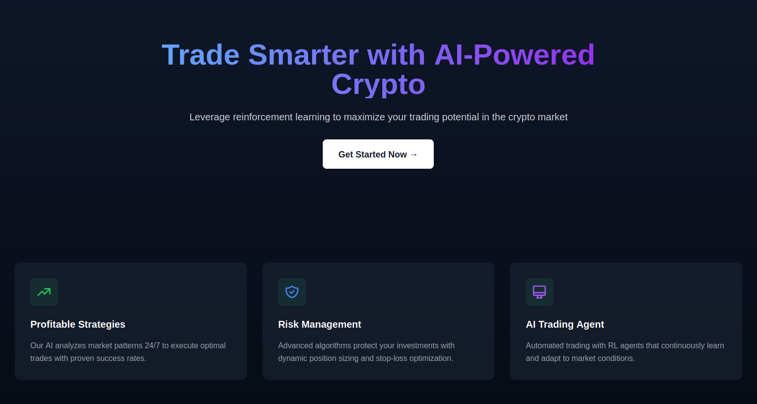 Crypto Trading Platform Using Reinforcement Learning